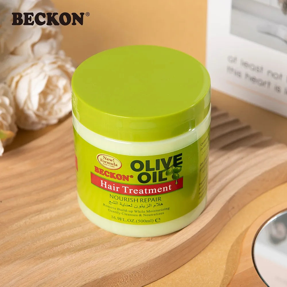 Crème Masque Capillaire à l'Huile d'Olive 500 ml, Lissant, Nourrissant et Fortifiant